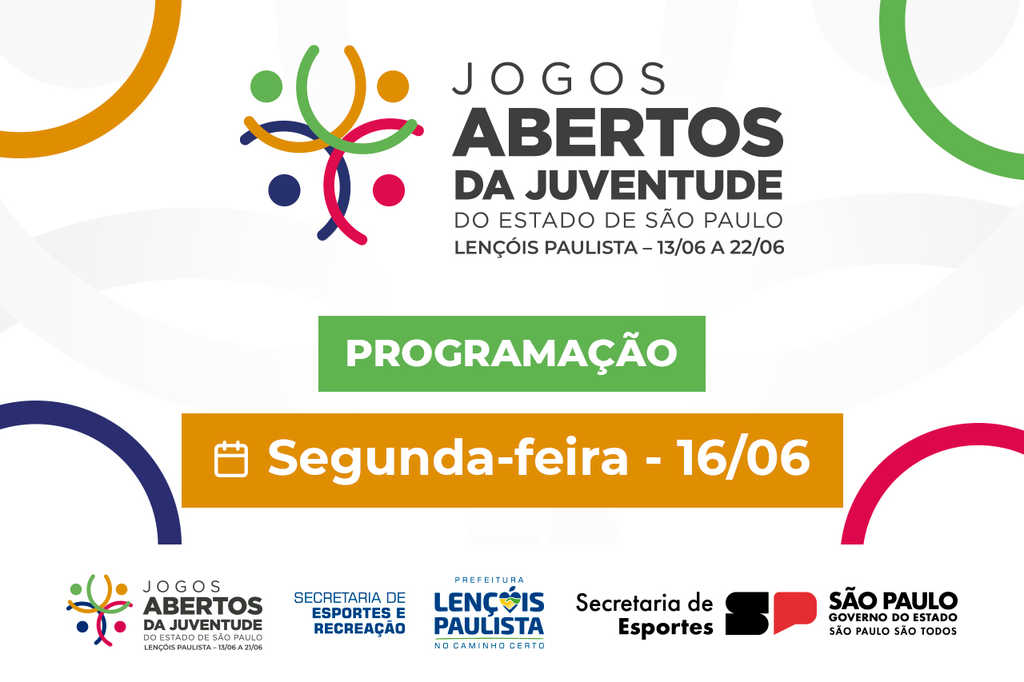 Jogos Abertos da Juventude – Programação de 16 de junho