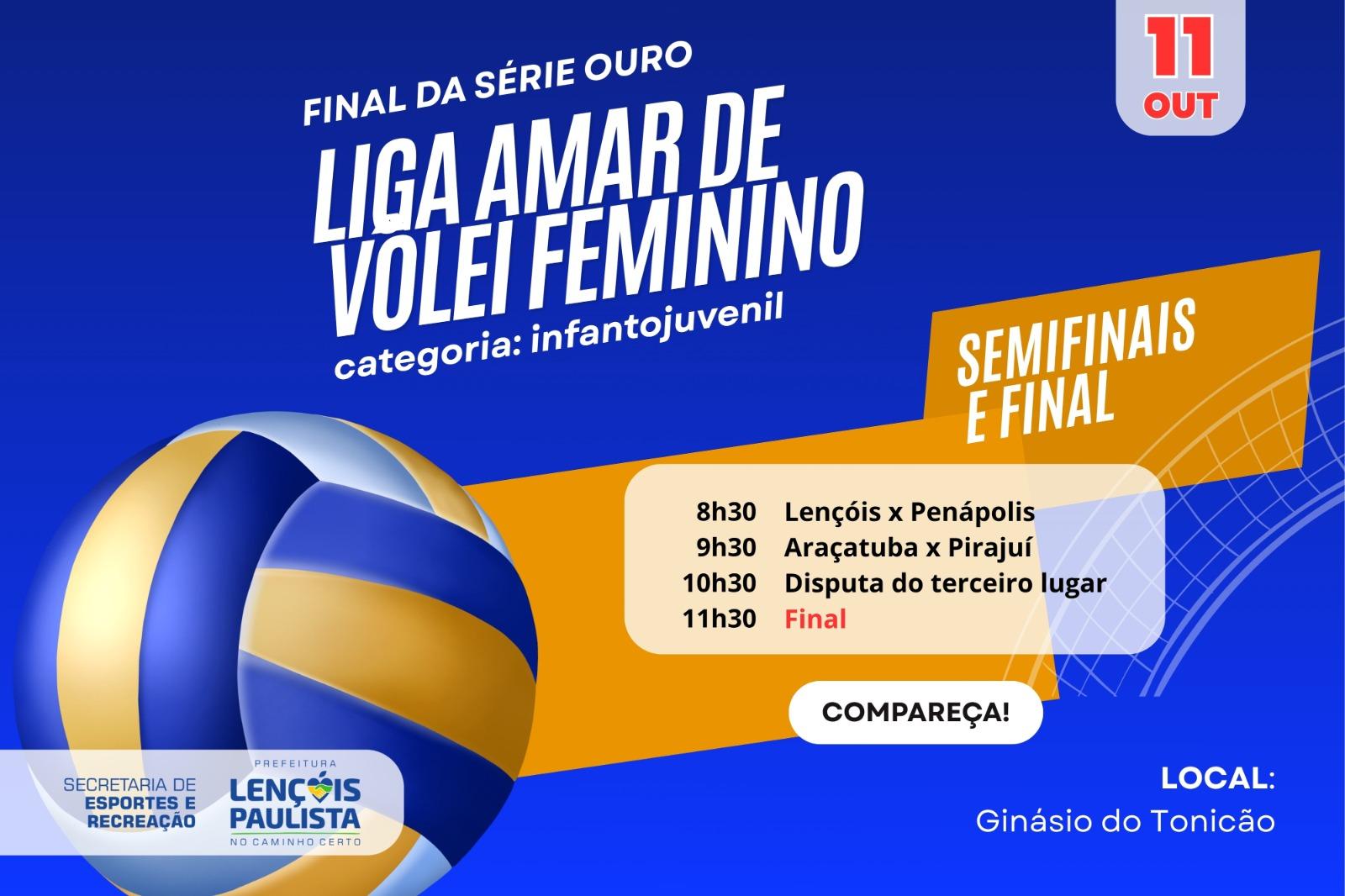 Lençóis recebe final da Liga AMAR de vôlei feminino neste sábado, 11