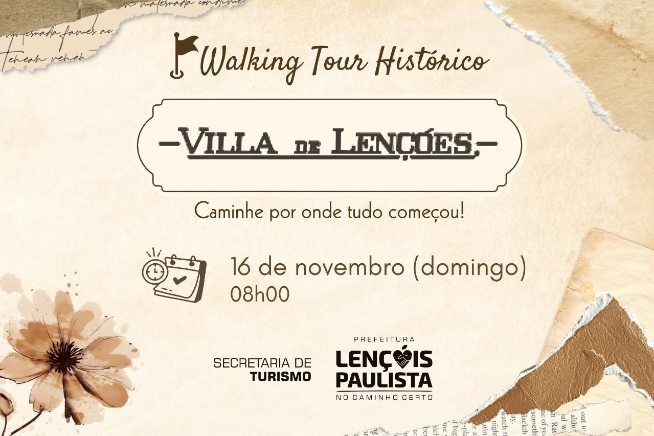 Secretaria de Turismo realiza mais um Walking Tour no domingo, 16
