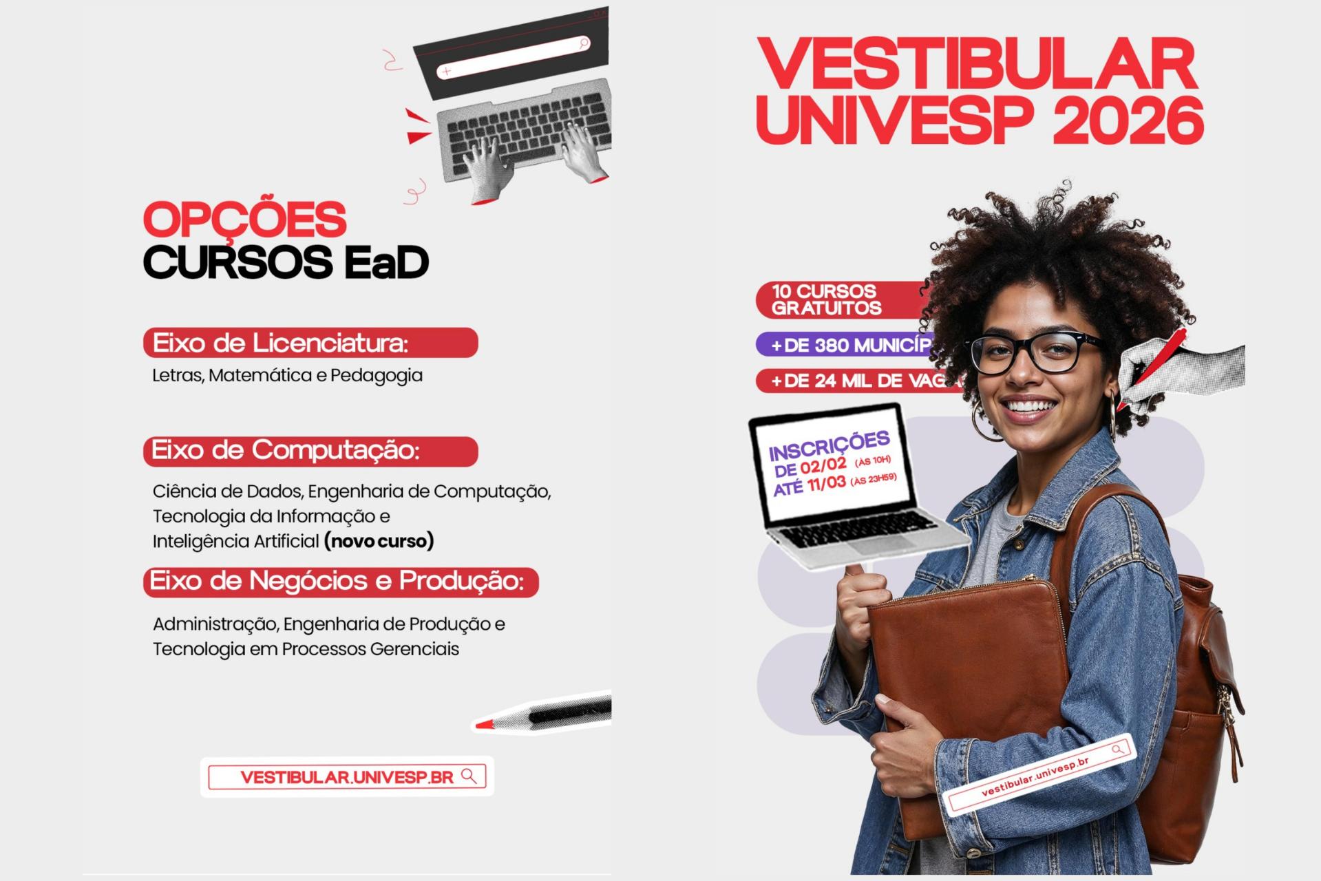 Os cursos da Univesp são totalmente gratuitos e realizados em ambiente virtual