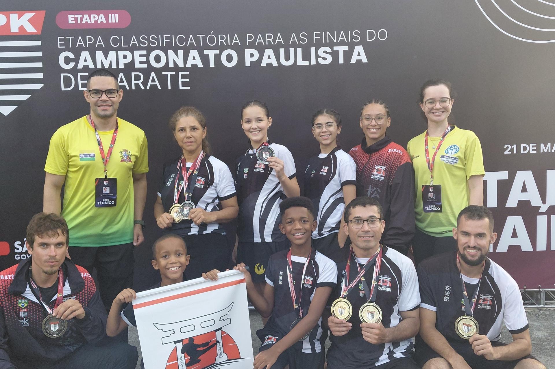 Equipe de karatê conquista medalhas em duas etapas classificatórias para o Paulista
