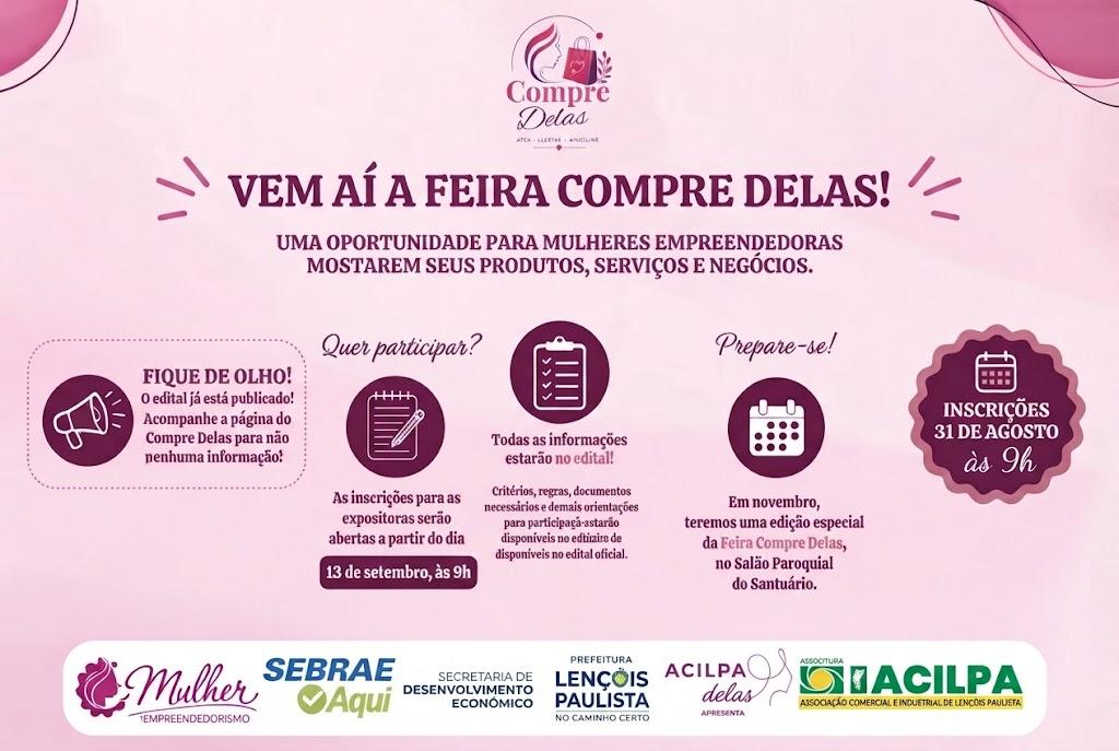 O formulário de inscrição está disponível em https://bit.ly/compredelas.