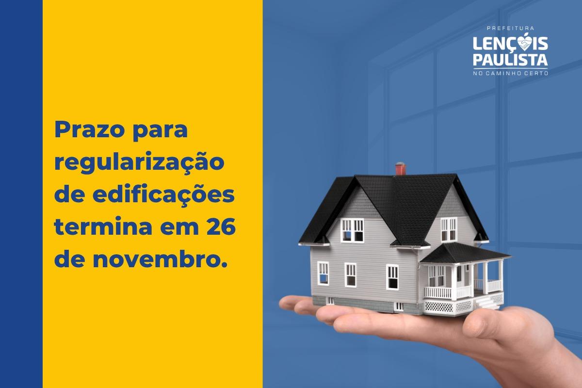 Proprietários de imóveis que se enquadram nas condições estabelecidas pela Lei nº 5.958/2025 têm até 26 de novembro para solicitar a regularização.