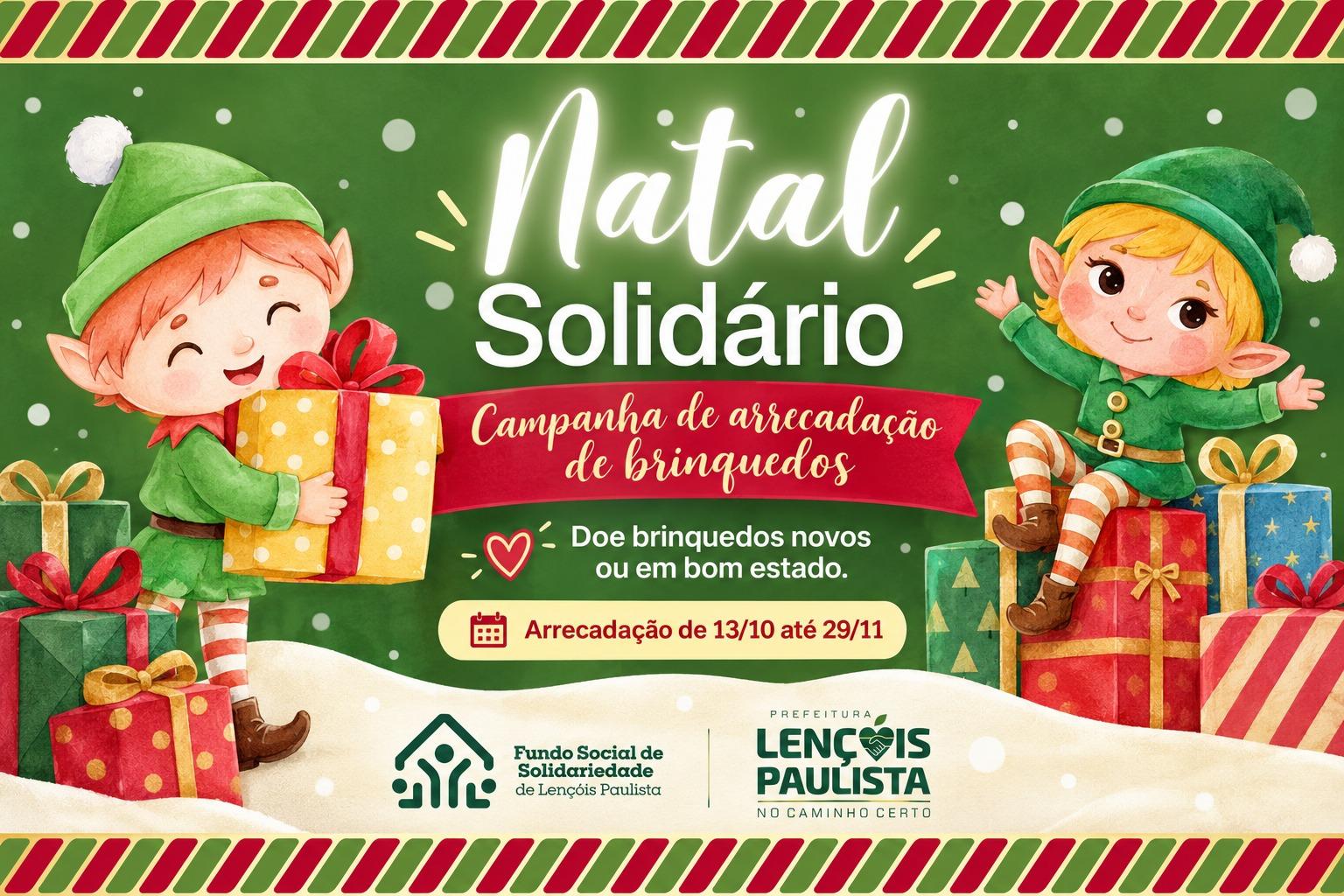 A campanha convida a população a participar por meio da doação de brinquedos novos ou usados em bom estado de conservação, desde que estejam limpos e funcionando.
