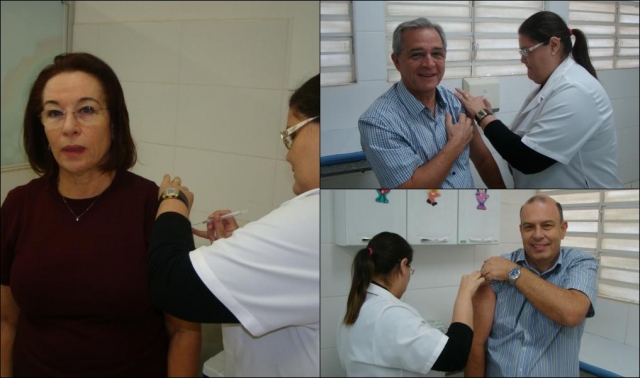 Bel, Marise e Márcio Santarém já se protegeram contra a gripe