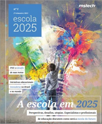 Capa da Revista “Escola 2025”, que destaca a educação em Lençóis Paulista na página 35