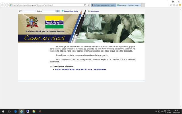 Inscrições devem ser realizadas pelo Site da Prefeitura