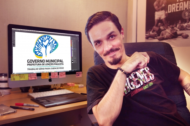 O ilustrador e fotógrafo Dinho Flávio foi o responsável por criar a logomarca do Governo Municipal