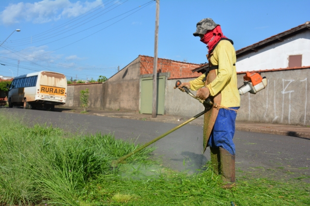 Trabalho contempla poda, capinação e limpeza