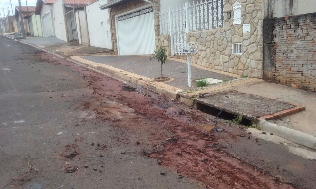 No Jardim Príncipe a enxurrada danificou cerca de 30 metros do asfalto