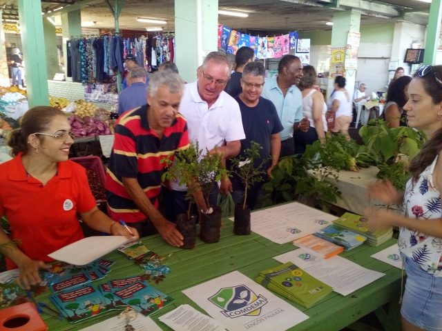 Durante a ação educativa foram doadas cerca de 150 mudas de árvores, nativas e frutíferas