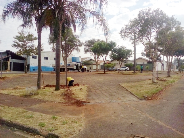 Estão sendo realizados conserto e pintura de guias, manutenção da jardinagem, instalação de bancos e lixeiras.