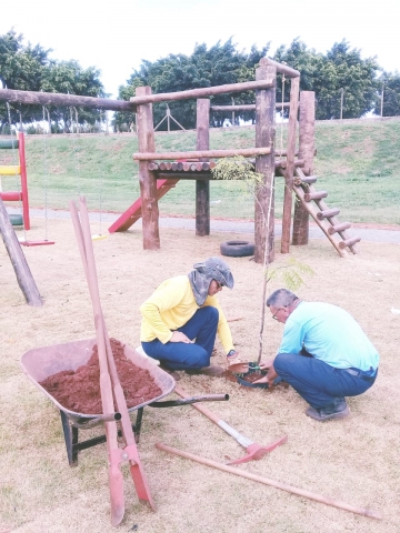 O novo sistema de lazer do Jardim Carolina recebeu grama esmeralda