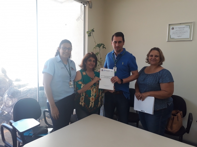 Adriana Santana (GVE), Alice Batista (DRS VI), Ricardo Conti Barbero (diretor de Saúde) e Sandra Correa (NEEGS)