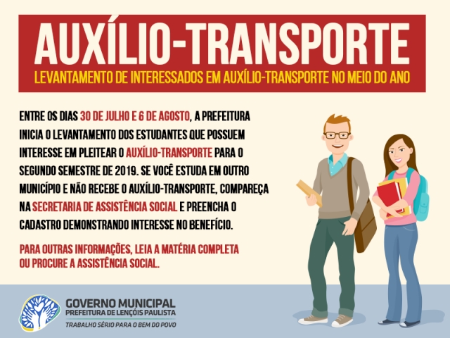 Estudantes interessados devem procurar Assistência Social até dia 6 de agosto