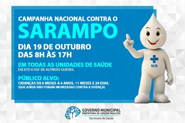 Crianças com mais de 6 meses e menores de 5 anos devem ser vacinadas