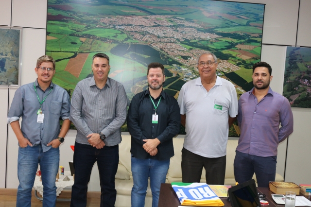 Mariano, William Cerulo, Prado, Maurão e Railson durante o anúncio do novo presidente da Defesa Civil