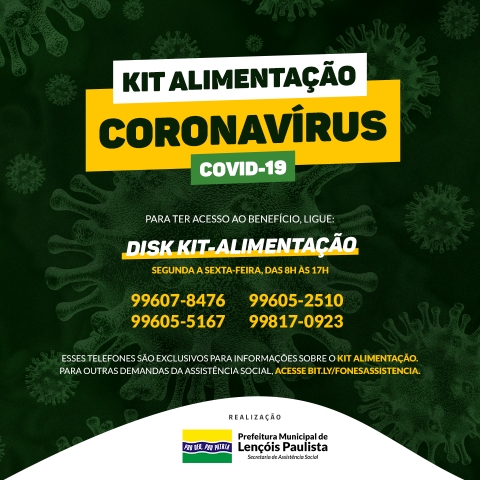 Secretaria disponibilizou quatro numeros para informações sobre o KIT Alimentação