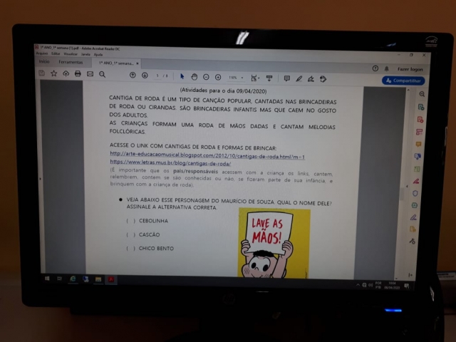 Atividades foram elaboradas pela equipe pedagógica da Secretaria da Educação