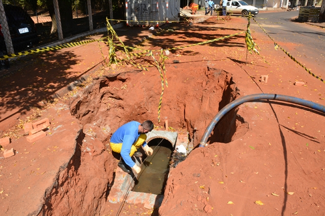 Galeria limpa proporciona o escoamento de todo volume captado de água da chuva