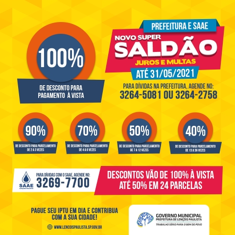 Contribuintes devem procurar o Setor de Recuperação Fiscal até o dia 31 de maio deste ano