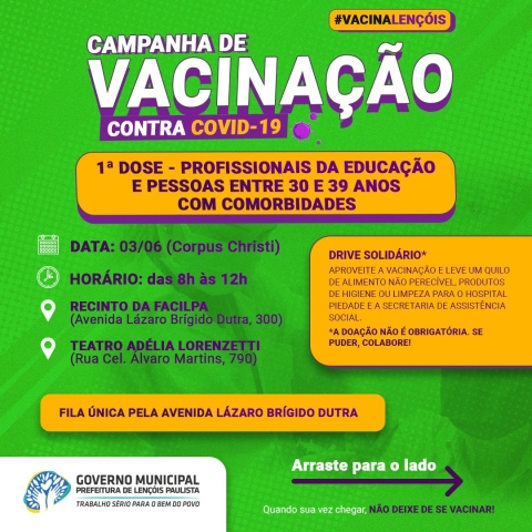 Confira os locais e horários da vacinação