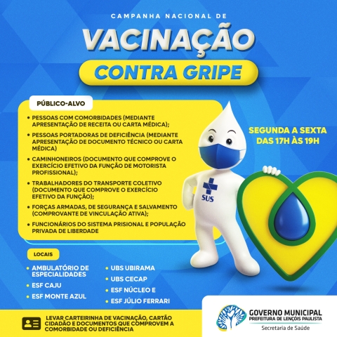 Se você faz parte do público-alvo, não deixe de se vacinar contra a influenza