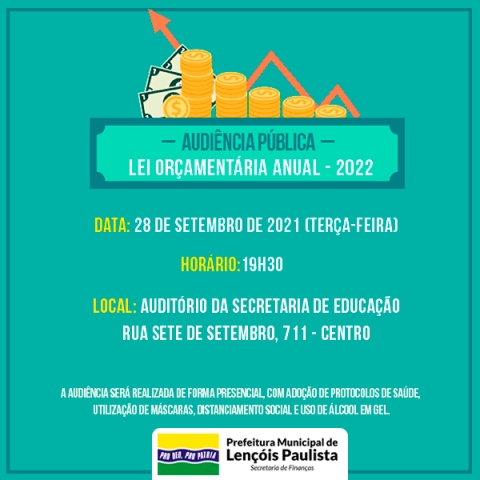 Audiência será realizada de forma presencial com adoção de protocolos de saúde