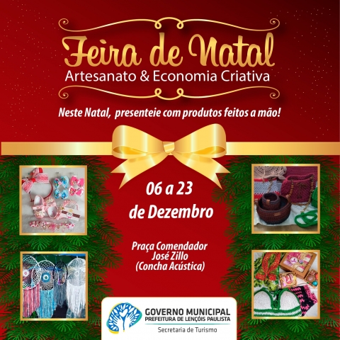 Feira acontece diariamente, de 06 a 23 de dezembro, das 18h30 às 22h00