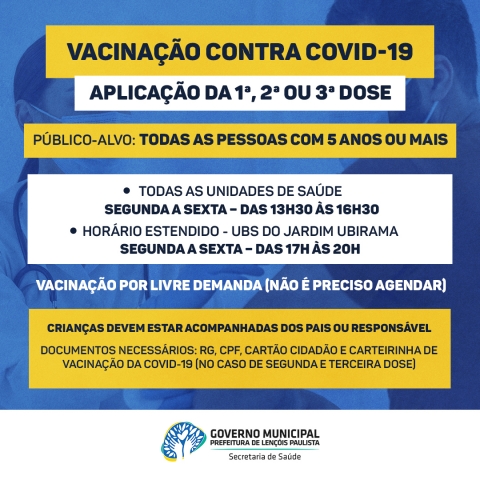 Vacinação acontece em todas as unidades de saúde