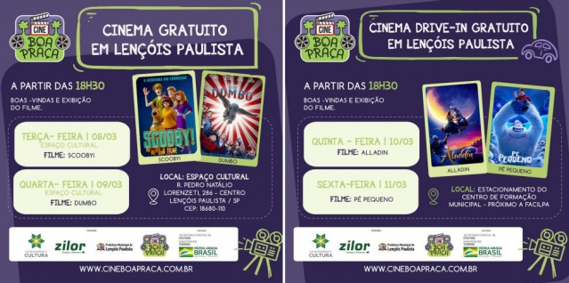 Progrmação do Cine Boa Praça tem início nesta terça-feira, 8