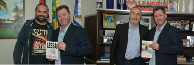 Escritores lençoenses durante encontro com o prefeito Anderson Prado