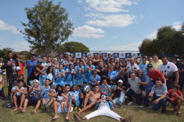 Jogadores do União Primavera durante a cerimônia de premiação da Série A