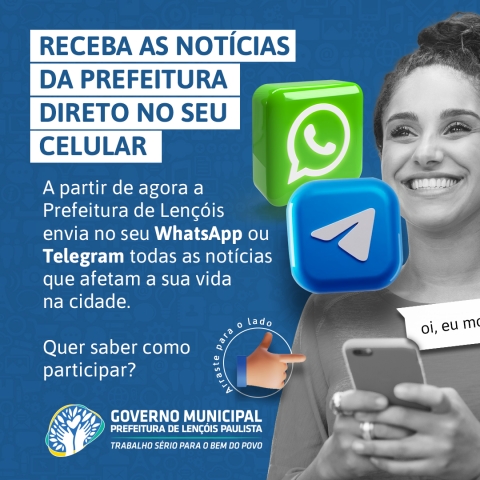 Estes canais terão fins apenas para a divulgação de notícias