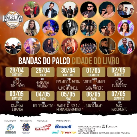 As atrações do Palco Cidade do Livro visam a valorização do talento lençoense