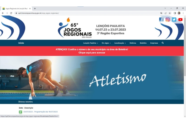 Site oferece informações variadas para delegações e torcedores